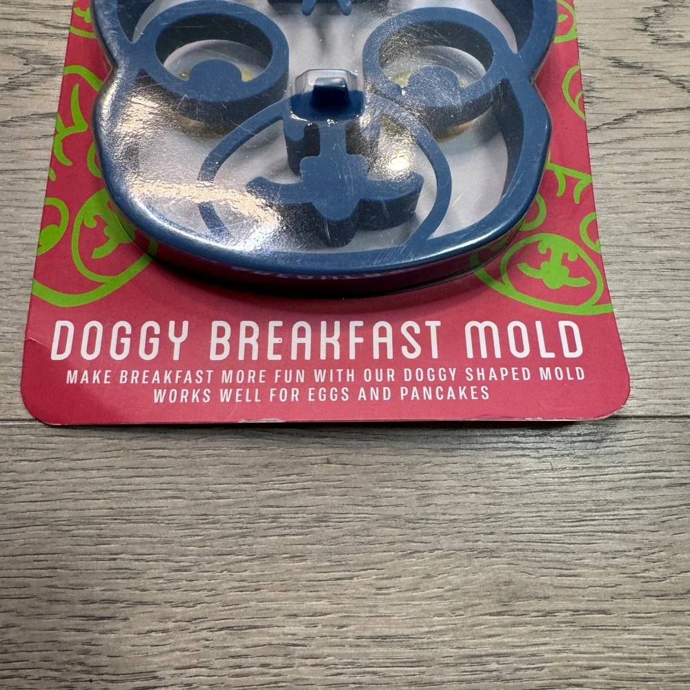 Kitcheny Blue Doggy Breakfast Mold Dog Shaped Egg and‎ Pancake Silicone Mold NIP